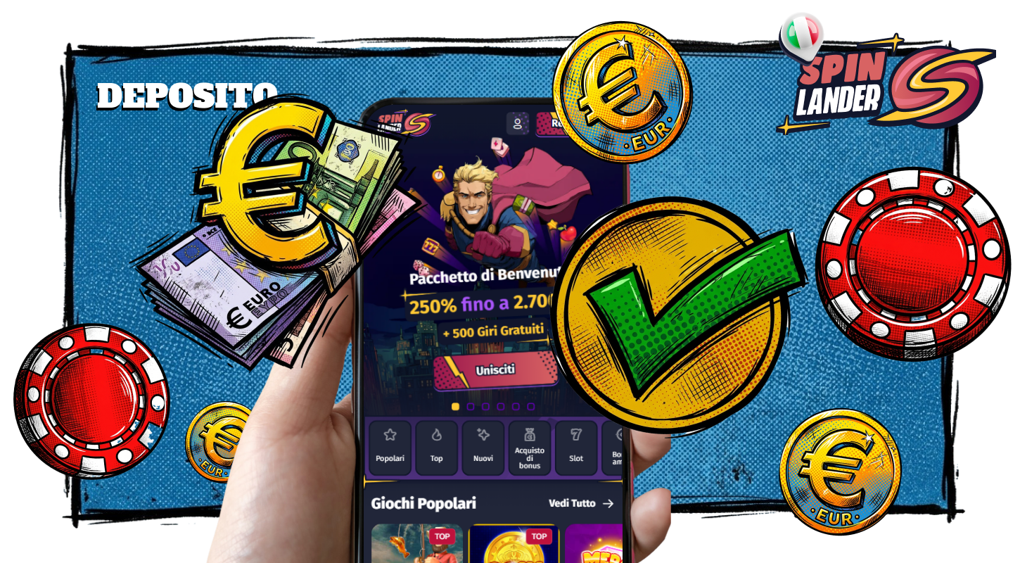 Puoi effettuare un deposito al Casinò Spinlander in un paio di passaggi