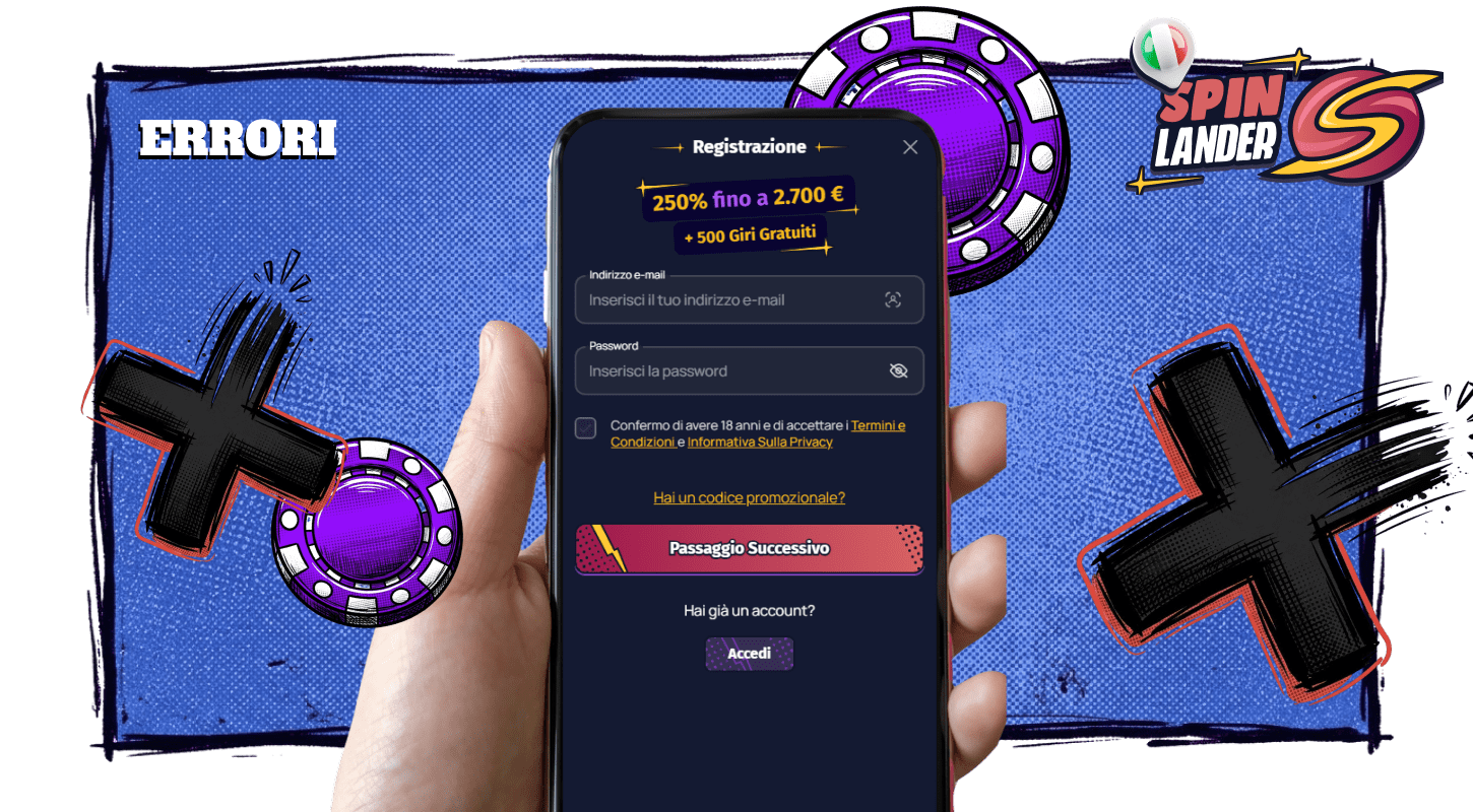 Segui le istruzioni in modo che non ci siano errori durante la registrazione a Spinlander